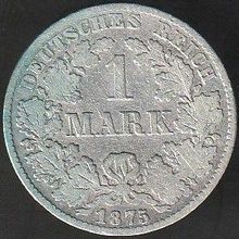 1875 H Germany 1 Mark Silver Coin