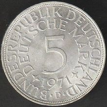 1971 D Germany 5 Mark Silver Coin