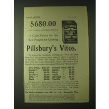 1900 Pillsbury's Vitos Wheat Food Ad - $680.00 (Six Hundred and Eighty Dollars)