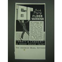1938 Pratt & Lambert 61 Floor Varnish Ad - Quick Drying