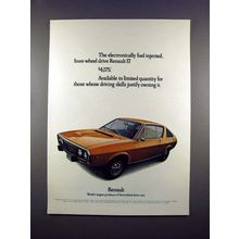 1972 Renault 17 Car Ad - Electronically Fuel Injected!