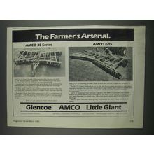 1985 Glencoe Ad - AMCO 30 Series and F-15 tandem Disk Harrows
