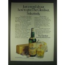 1985 Glenlivet Scotch Ad - Just a word about how to give The Glenlivet.