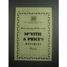 1948 McVitie & Price Biscuits Ad - Best saying of the week