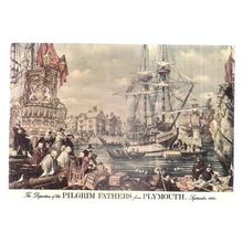 PILGRIM FATHERS leaving PLYMOUTH, DEVON used postcard 1976 postmark =