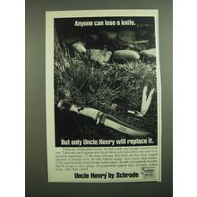 1977 Schrade Uncle Henry Knives Advertisement - Anyone can lose a knife.