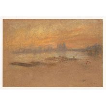 James Whistler Red & Gold Salute Sunset Glasgow Painting Postcard