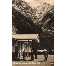 Visitors at the Hermitage Mount Cook New Zealand Real Photo Postcard