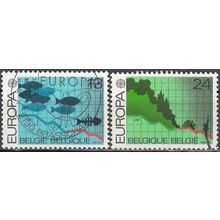 Belgique 1986 Michel 2263 - 2264 O Cote (2008) 1.10 € Europa CEPT Cachet rond