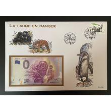 Euro Souvenir banknote Cover France 2021 Europa CEPT Faune en Danger Paris