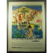 1960 Italian Line Cruise Ad - Why not rush to Europe this way?