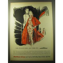 1960 Italian Line Cruise Ad - Sail Italian Line.. Let time fly