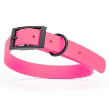 Dog Pet Waterproof Collar - W1" x L22"-25"- Passionfruit Pink