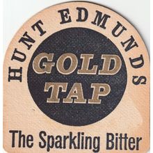 BEER MAT - HUNT EDMUNDS BREWERY - GOLD TAP BITTER - (Cat 009) - (1958)