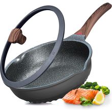 Vinchef Nonstick Deep Frying Pan Skillet with Lid, 11In/5Qt Saute Pan, German 3C