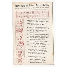 Attractions of Mona Verse Song Isle of Man Postcard IOM