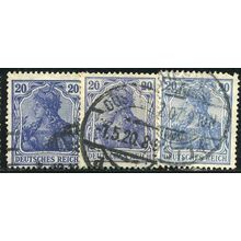 1905/1915 Michel 87 - fine used (o) - 3 different colours