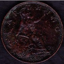 1934 Great Britain 1 Farthing Coin