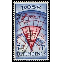 Ross Dependency 1967 7c Map XFU - SG 7