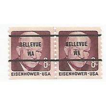 BUREAU PRECANCEL SALE BELLEVUE, WASH 1402-81 LINE PAIR HI VALUE