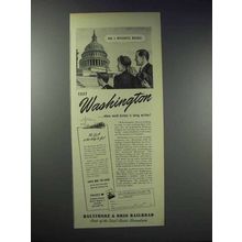 1948 Baltimore & Ohio Railroad Ad - Visit Washington