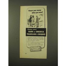1948 Bank of America Travelers Checks Ad - Protect