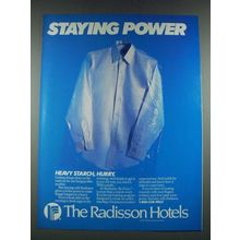 1987 The Radisson Hotels Ad - Staying Power