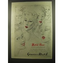 1944 Germaine Monteil Muted Rose Lipstick Ad - Muted Rose for the new, fragile