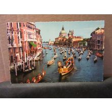 GRAND CANAL AND REGATTA, VENICE, ITALY unused postcard (a) =