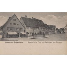 AK Grafenberg Oberer Marktplatz Gasthof Hotel German Postcard