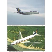British Caledonian Airways Boeing 247-200 1-11 2x Plane Postcard s