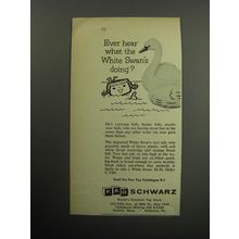 1957 F.A.O. Schwarz Toys White Swan Ad - Ever hear what the white swan's doing?