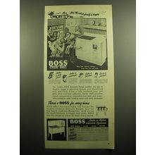 1949 Boss Kerosene Ranges Ad - Now the whole family is happy