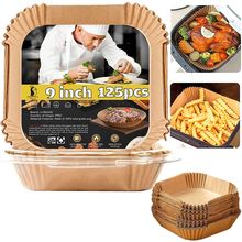 Air Fryer Liners Disposable Square 9 Inch, 125 Pcs Large Square Air Fryer Paper