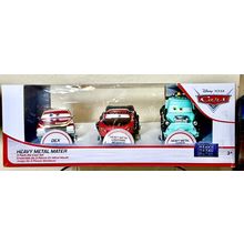 Disney Cars Heavy Metal Mater 3 Piece Die Cast Car Set 1:43 New In Package