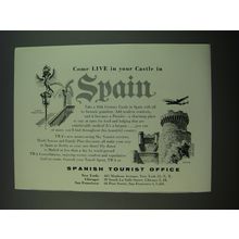 1956 Spanish Tourism Ad - Come live in your castle in Spain