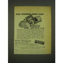 1952 Norm Thompson SNIF Training Kits Ad - Dog training made easy