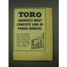 1952 Toro Power Mowers Ad - Toro America's most complete line of power mowers