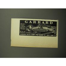 1951 Garrard 3 Speed Record Changer Advertisement