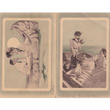 Battle Of The Sexes Maid At Boat Ship Wheel 2x Glamour Postcard s