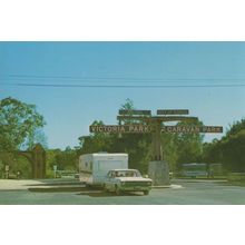 Echuca Caravan Park Victoria Australia Road Sign Transport Postcard