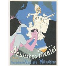 Deutsches Old Theater Variety Show Munchen Poster Postcard