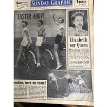 VINTAGE ORIGINAL SUNDAY GRAPHIC NEWSPAPER APRIL 13 1952 QUEEN ELIZABETH 11