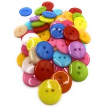100Pcs Plain Round Resin 15mm Sewing Bright Buttons for Scrapbooking Card Crafts