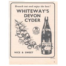 WHITEWAY'S DEVON CYDER/CIDER drink :- Original Vintage 1950 Advert <> POST FREE
