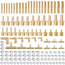 136Pcs Brass Hose Barb Fittings Assortment Kit Barb Splice/Female Adapter/Couple