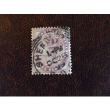 1881 GB Queen Victoria SG172 1d lilac fine used stamp Sheffield date Oct 28 1899