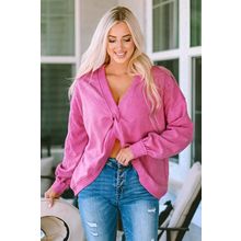 Rose Exposed Seam Twist Open Back Oversized Sweatshirt