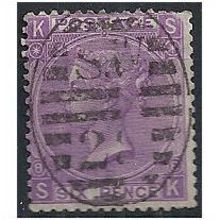 1869 SG109 6d Mauve Plate 8 Fine Used "SK" ...