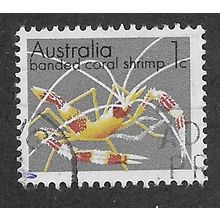 AUS 1973 1c 'BANDED CORAL SHRIMP' FINE USED (EBID52-051)